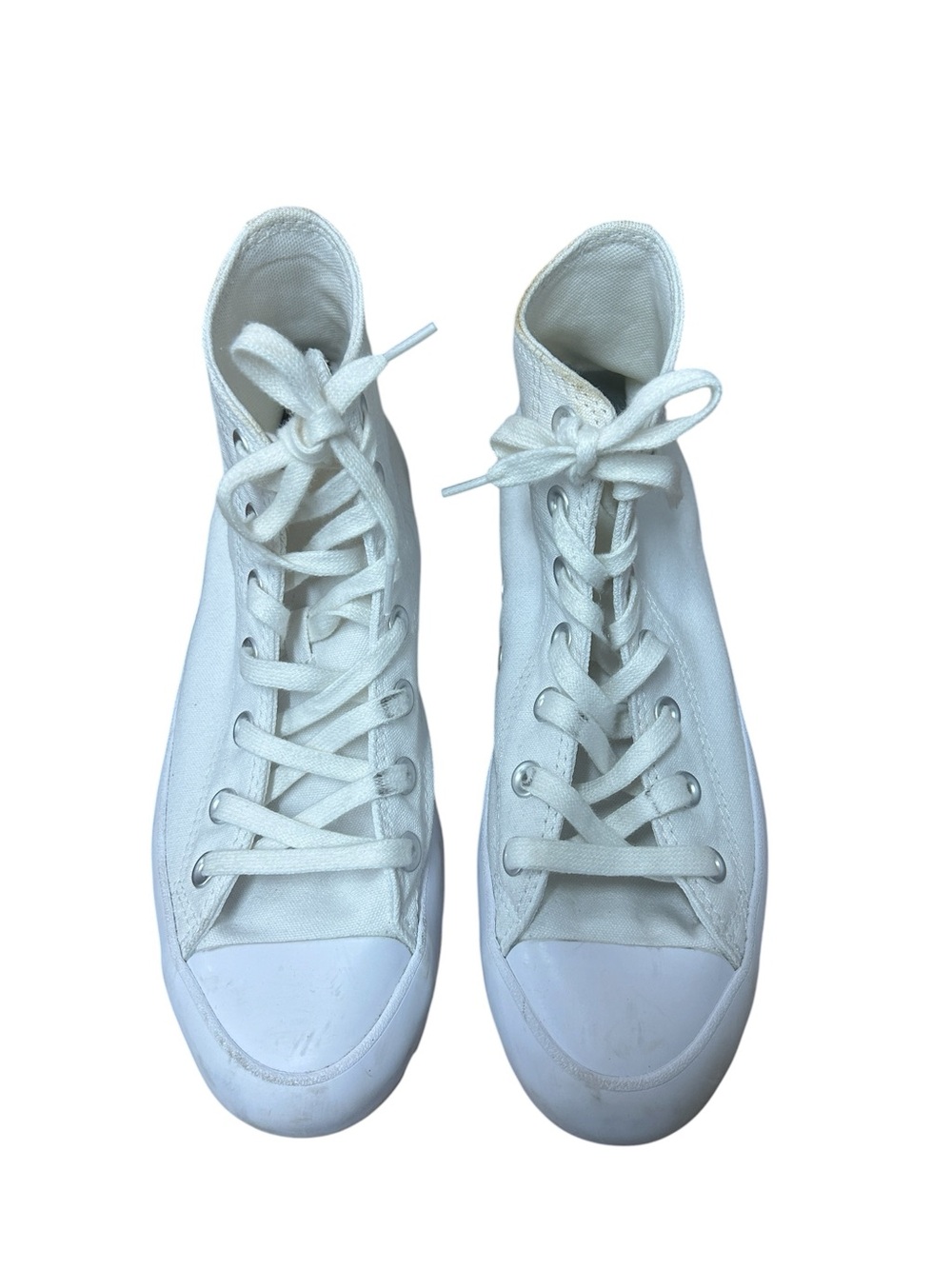 Converse White High Top Platform Lug-Sole Sneakers Size 8 - Picture 5 of 8